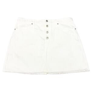 Madewell Rigid Denim A-Line Button Fly Skirt White Size 32 NWT